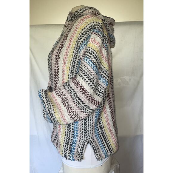 Baja Joe Unisex Pullover Hoodie Size Small Multicolor Rainbow Cotton Blend Boho - Picture 5 of 10